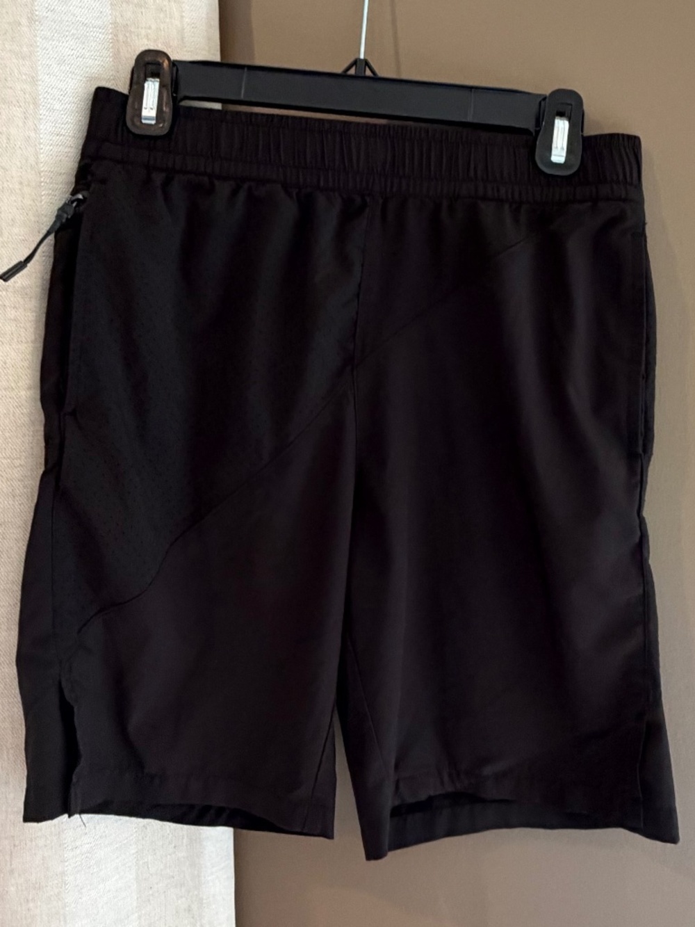 Athletes Boys Black Sport Shorts, Elastic, Lightweight, Workout, Size 14/16